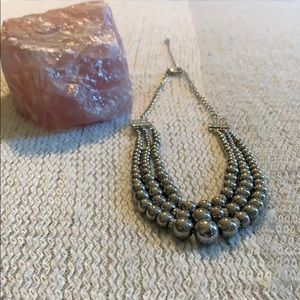 Lia Sophia signed necklace rhinestone silver pearl